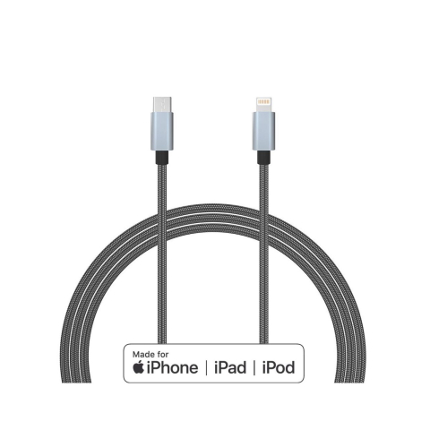 Cablu MFI Lightning la Type-C Lemontti Quick Charge 1.5m, Gri [13]