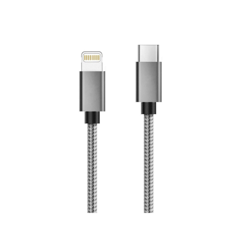 Cablu MFI Lightning la Type-C Lemontti Quick Charge 1.5m, Gri [8]