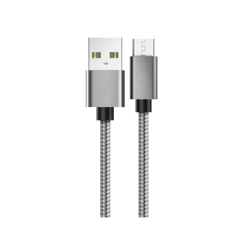 Cablu MicroUSB Lemontti USB Gri 1.5m (impletitura textila) [1]