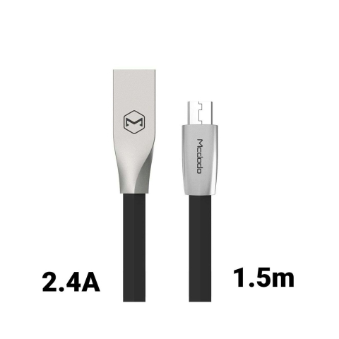 Cablu MicroUSB Mcdodo Zn-Link Silver Black (1.5m, 2.4A max) [9]