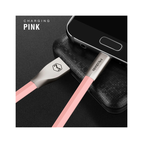 Cablu MicroUSB Mcdodo Zn-Link Silver Pink (1.5m, 2.4A max) [1]