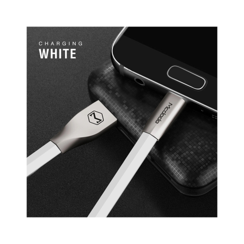 Cablu MicroUSB Mcdodo Zn-Link Silver White (1.5m, 2.4A max) [1]