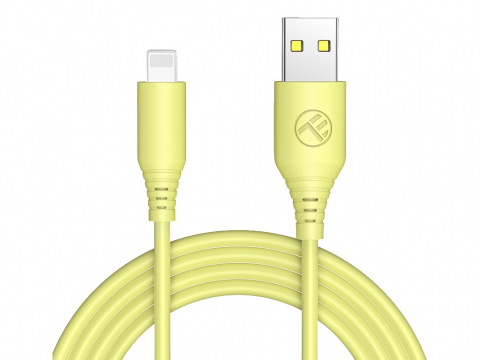 Periferice IT - Cablu silicon Tellur USB to Lightning, 3A, 1m, galben