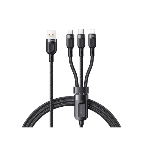 Cablu Super Fast Charging Lightning, MicroUSB si Type-C Mcdodo Grenade Series 3 in 1, 1.2m, Black [5]