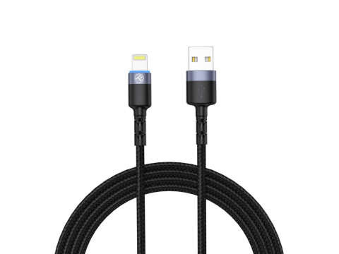 Cabluri - Cablu Tellur Lightning cu LED, 3A nailon, 1.2m, negru