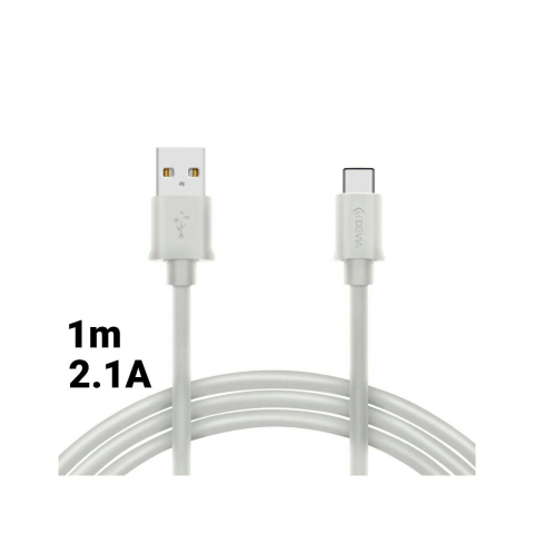 Laptop, Tablete & Telefoane - Cablu Type-C Devia Smart White 1m (sincronizare si incarcare)