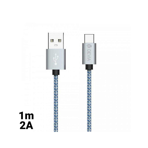 Cablu Type-C Devia Tube 1m, Gray [1]