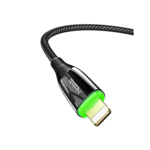 Laptop, Tablete & Telefoane - Cablu Type-C la Lightning Mcdodo Shark Series Black (PD, 1.2m, 20W, oprire automata)
