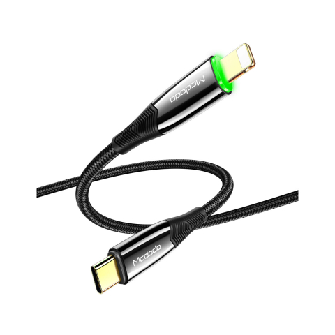 Cablu Type-C la Lightning Mcdodo Shark Series Black (PD, 1.2m, 20W, oprire automata) [1]