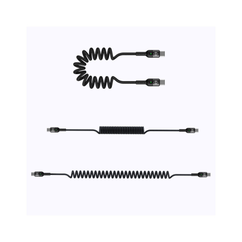 Cablu Type-C la Type-C Mcdodo Omega Series Retractabil, PD, 60W, 1.8m, led indicator, Black [3]