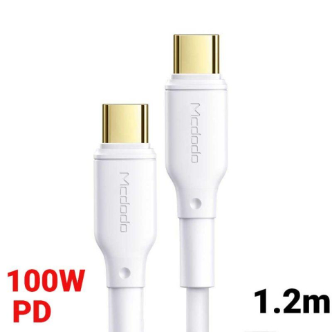 Cablu Type-C la Type-C Mcdodo White Series White (5A, 1.2m, 100W, PD) [4]