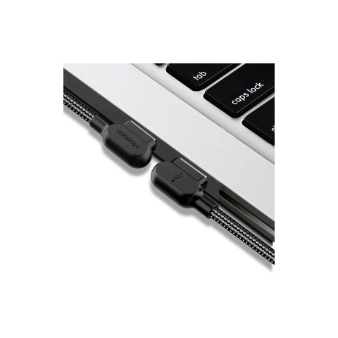 Cablu Type-C Mcdodo Button Series LED Black, 2A, unghi 90°, 0.5m [6]