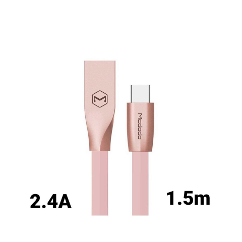 Laptop, Tablete & Telefoane - Cablu Type-C Mcdodo Zn-Link Rose Gold Pink (1.5m, 2.4A max)