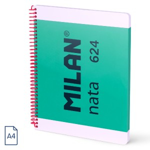Rechizite Școlare - Caiet a4 80 file velin spira milan verde nata 57041e80gr