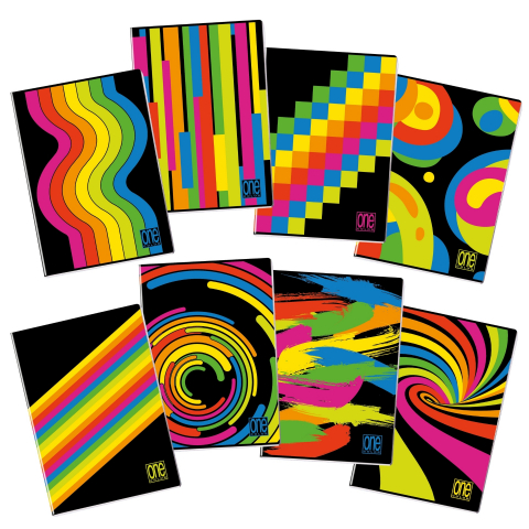 Rechizite Școlare - Caiet A4 cu Jolly Page - One Color Black & Fluo, 80 g/m2, 40 pag. (Matematica), copii varsta 