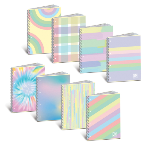 Rechizite Școlare - Caiet A4 cu spirala - One Color Pastel Plus, 80 g/m2, 60 pag. (Matematica), copii varsta 