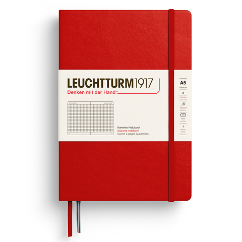Rechizite Școlare - Caiet a5 aritmetica coperta rigida rosu cherry leuchtturm