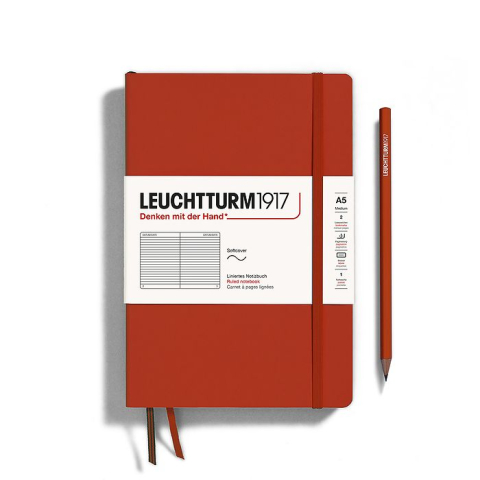 Rechizite Școlare - Caiet a5 dictando coperta flexibila rosu inchis leuchtturm