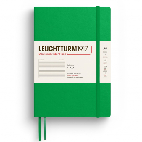 Rechizite Școlare - Caiet a5 dictando coperta flexibila verde primavaratic leuchtturm
