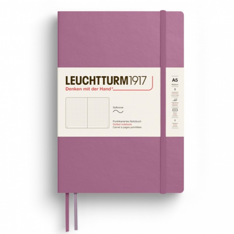Rechizite Școlare - Caiet a5 punctat coperta flexibila dusty rose leuchtturm
