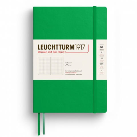 Rechizite Școlare - Caiet a5 punctat coperta flexibila verde primavaratic leuchtturm