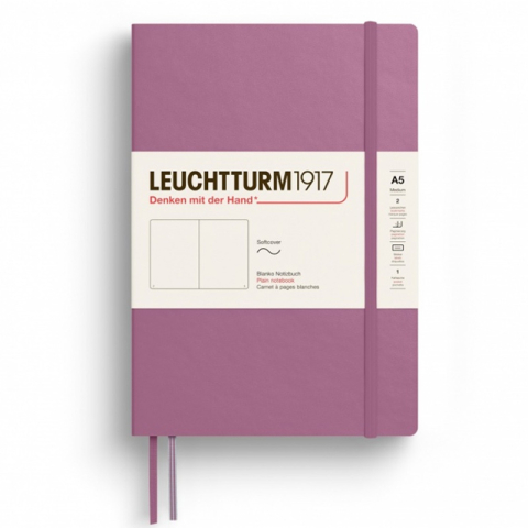 Rechizite Școlare - Caiet a5 velin coperta flexibila dusty rose leuchtturm