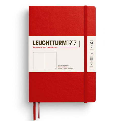 Rechizite Școlare - Caiet a5 velin coperta rigida rosu cherry leuchtturm