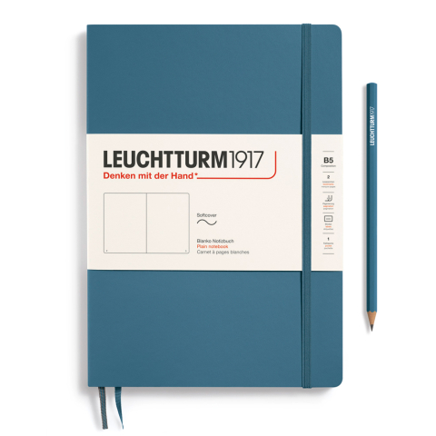 Rechizite Școlare - Caiet b5 velin coperta flexibila albastru piatra leuchtturm