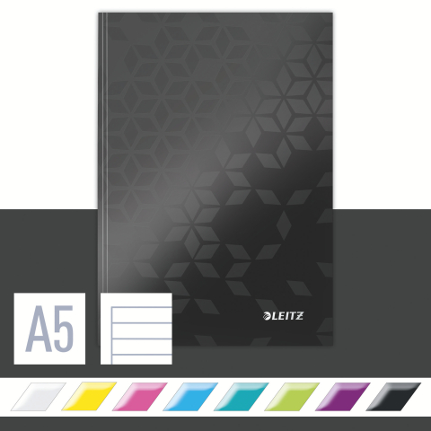 Caiet birou a5 dictando negru coperta carton wow leitz [2]