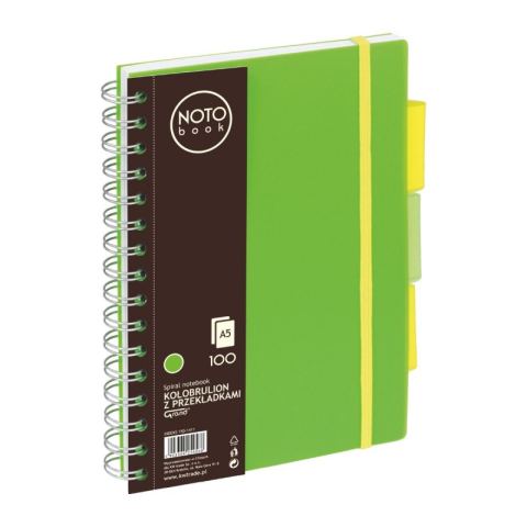 Rechizite Școlare - Caiet cu spira A5 Grand, 100 file, matematica, colturi rotunjite, coperta plastic, verde, 150-1411