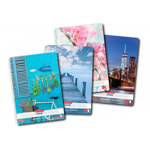 Rechizite Școlare - Caiet cu spirala A4 Herlitz X.Book Enjoy Life, 100 file, matematica, 70g/mp, 9484790