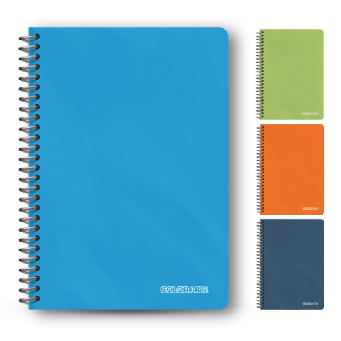 Caiet cu spirala plastic A4 Colorarte, 80 file, dictando, colturi rotunjite, coperta plastic 350microni, 70g/mp [1]