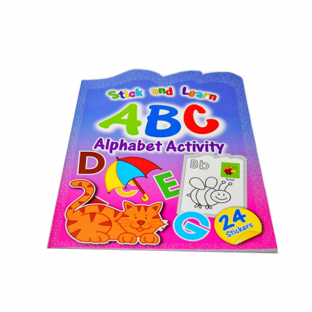 Cărți Educative, Activități - Caiet de colorat alfabet, format A4, cu abtibilduri
