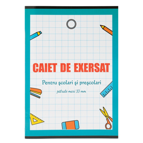 Caiet de exersat ArhiDesign pentru prescolari si scolari, 24 file, patratele mari 10mm [3]