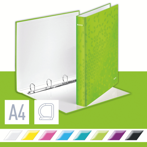 Caiet mecanic a4 4 inele 25mm/40mm verde metalizat wow leitz [2]