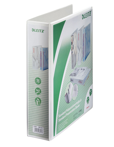 Organizare, arhivare, prezentare - Caiet mecanic a4 4 inele 50mm/77mm alb maxi panorama leitz