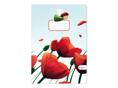 Caiete - Caiet scoala, Poppies, A5, 24 file, 90g, Tip 1