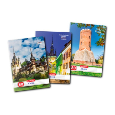 Rechizite Școlare - Caiet scolar A4 Herlitz X.Book Romania, 80 file, matematica, colturi rotunjite, 70g/mp, 9481030