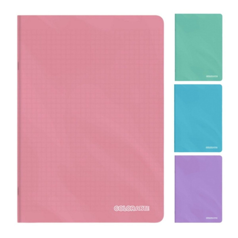 Caiete - Caiet scolar A5 Colorarte, 48  file, matematica, colturi rotunjite, coperta plastic, culori macarons, 70g/mp