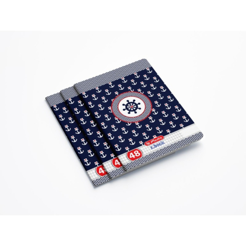 Caiet scolar A5 Herlitz X.Book Nautica, 48 file, matematica, colturi rotunjite, 70g/mp, 9478270 [1]