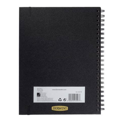 Caiet spira pentru schite a4 40 file 200g coperta neagra professional derwent [1]