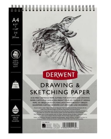 Carti de colorat si blocuri de desen - Caiet spira pentru schite si desen a4 30 file 165g professional derwent