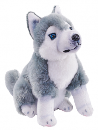 Jucării și Jocuri pentru copii - Caine de salvare cu sunet HUSKY - Jucarie Plus Wild Republic 14 cm