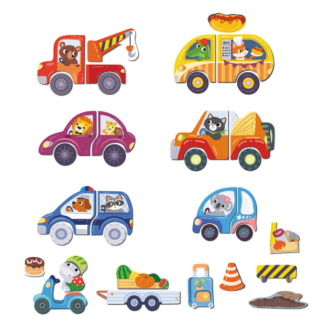 Calatorie cu masina, joc magnetic cu 36 piese, copii varsta 3-7 ani [1]