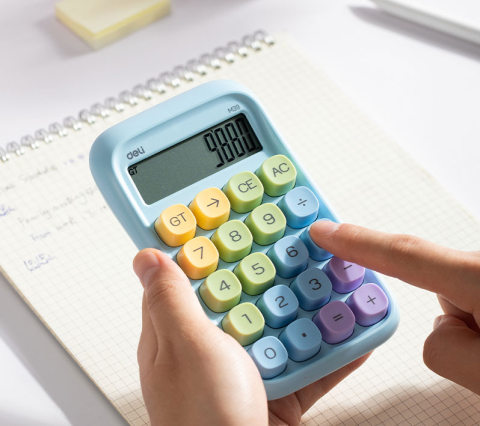 Calculator birou 10dig taste multicolore albastru deli [4]