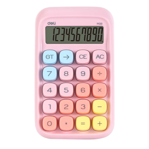 Birotică și Papetărie - Calculator birou 10dig taste multicolore roz deli