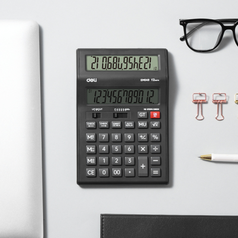 Calculator birou 12 dig display dublu m049 deli [1]