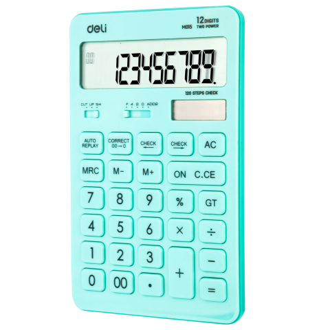 Calculator birou 12dig 1531 bleu pastel deli [1]