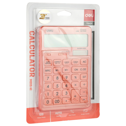 Calculator birou 12dig 1541 roz pastel deli [4]