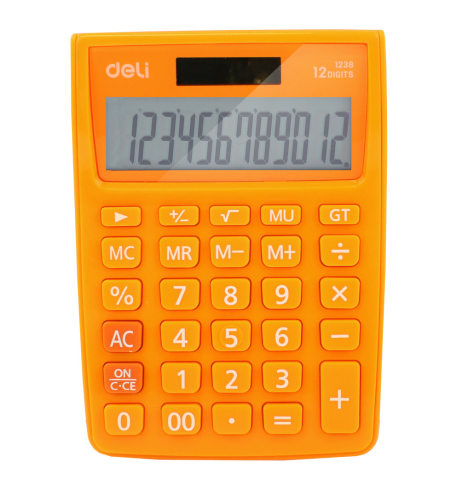 Birotică și Papetărie - Calculator birou 12dig alb-portocaliu 1238 deli